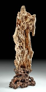 19th C. Chinese Qing Scholar's Stone of Petrified Wood