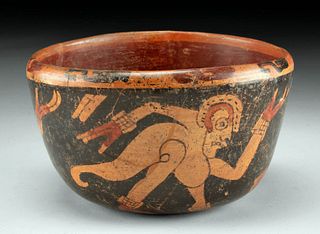 Maya Polychrome Bowl w/ Monkey Deities