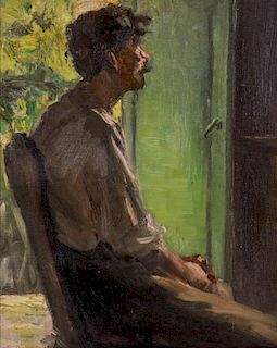 OIL ON CANVAS PORTRAIT OF A MAN