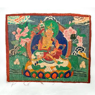 Antique Painting on Canvas of the Tibetan Thangka