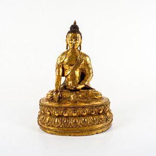 15th Century Tibetan Gilded Bronze Buddha Statue