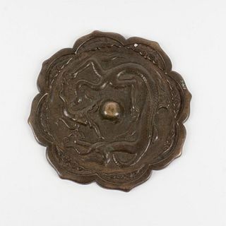 Jin Dynasty Chinese Bronze Convex Mirror Dragon