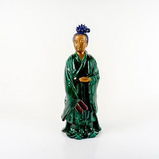 Antique Chinese Gilded Guanyin Ceramic Sculpture