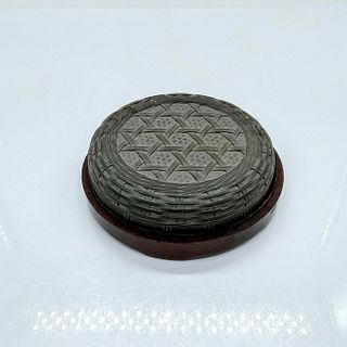 2pc Antique Chinese Inkstone with Base