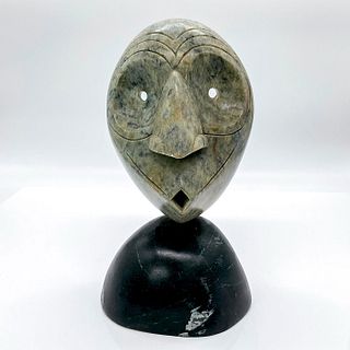 RJ Henry Signed, Soap Stone Sculpture, False Face Mask