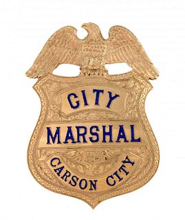 Gold & Enameled Marshal's Badge.