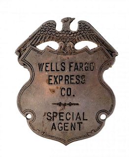 Wells Fargo Express Co. Special Agent Badge.