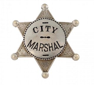 City Marshal Six-Point Star Badge.