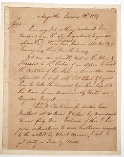 REVOLUTIONARY WAR Letter 1779