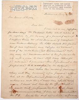 1863 Confederate POW Release Request