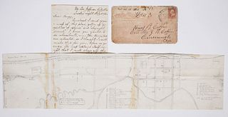 Civil War Union Soldier Drawn Map and Letter