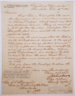 Confederate Navy Letter to Gen. Beauregard