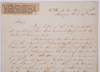 Samuel Cooper, CSA General, Florida 1841 ALS