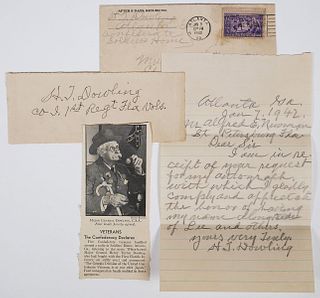 1940s Confederate Soldier Autograph & Letter