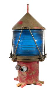 Vintage USCG Blue Nautical Signal Buoy Light