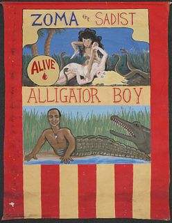 Sideshow Circus Banner Zoma Sadist Alligator Boy