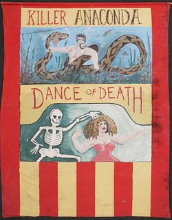 Sideshow Circus Banner Killer Anaconda Dance Death