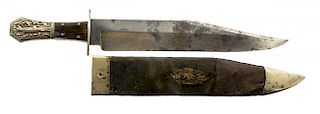 Alligator-Pommel Bowie Knife by Barns. Circa 1850-1860.