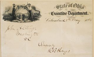 RUTHERFORD B. HAYES Autograph, 1868