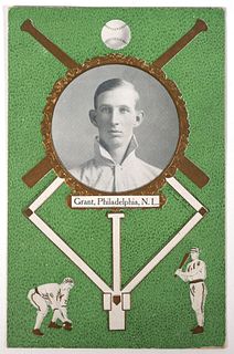 1908 Eddie Grant Baseball HOF Player Postcard