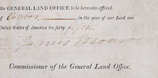 JAMES MONROE, Document Signed as President