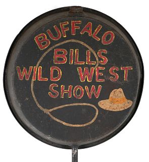 BUFFALO BILL'S Wild West Show Decorated Gas Lamp
