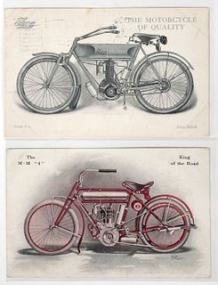 Early Motorcycle Advertising Postcards