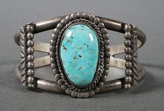 Native American Silver Turquoise Cuff