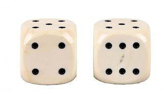 Pair Of Large Ivory Dice.