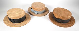 Three Period Skimmer or Straw Boater Hats
