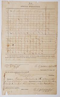 1863 Document, US General GERSHOM MOTT