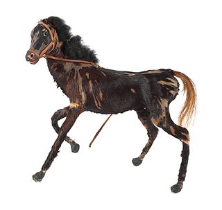 Antique Toy Horse w Calf Skin