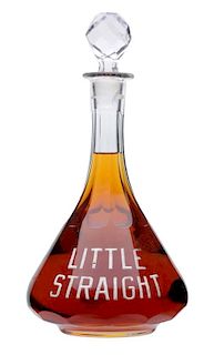Little Straight Enameled Whiskey Bottle.