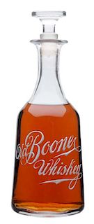 Old Boone Whiskey Enameled Back Bar Bottle.