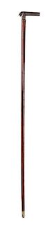 Walking Stick With Silver Handle.