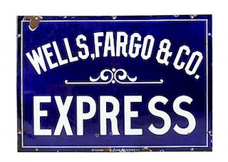 Wells Fargo Express Porcelain Advertising Sign.