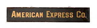 American Express Co. Wooden Advertising Trade Sign.