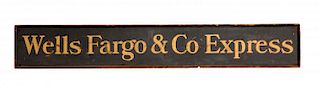 Wells Fargo & Co. Express Wooden Trade Sign.