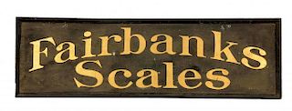 Fairbanks Scale Wooden Advertising Trade Sign.