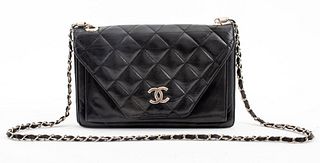 Vintage Chanel Quilted Black Leather Purse