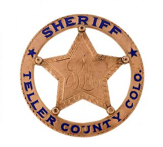 Gold & Enameled Sheriff's Badge.