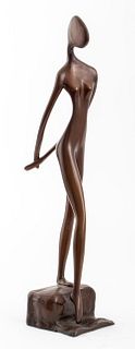 John Kennedy Standing Nude Figure Bronze Sculpture