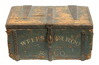 Wooden Wells Fargo Safe Box.
