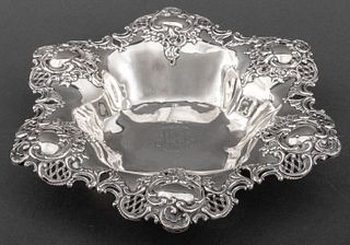 R Wallace & Sons Sterling Reticulated Flower Bowl