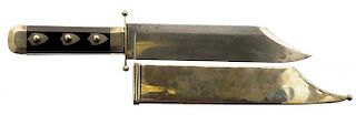 Silver-Mounted American Bowie Knife.