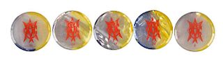 Lot Of 5: $100 Mother of Pearl Poker Chips.