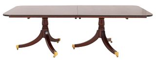 George III Style Mahogany 2 Pedestal Dining Table