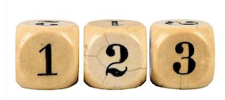 Lot Of 3: Early Ivory Dice.