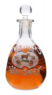 Five Jacks Whiskey Enameled Bottle.