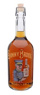Sunny Brook Whiskey Enameled Back Bar Bottle.